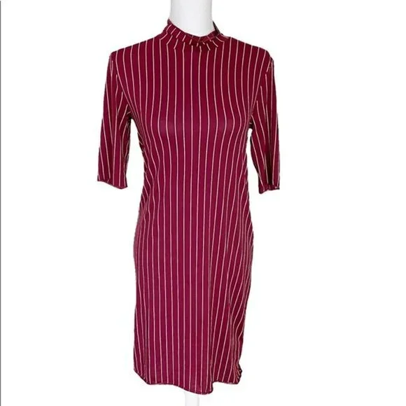 & Other Stories | Dresses | 33 Other Stories Vertical Striped Mockneck Bodycon  Midi Dress Size 2 | Poshmark